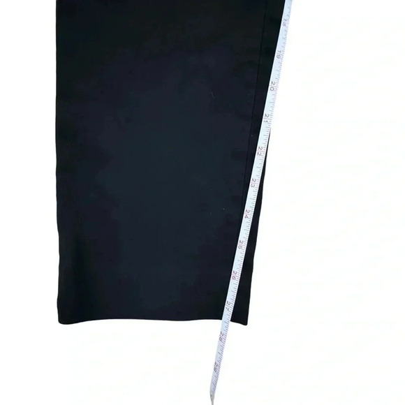 Black Ankle Length Straight Leg Stretch Pants Size 6 Small High Waisted Work - Picture 12 of 15